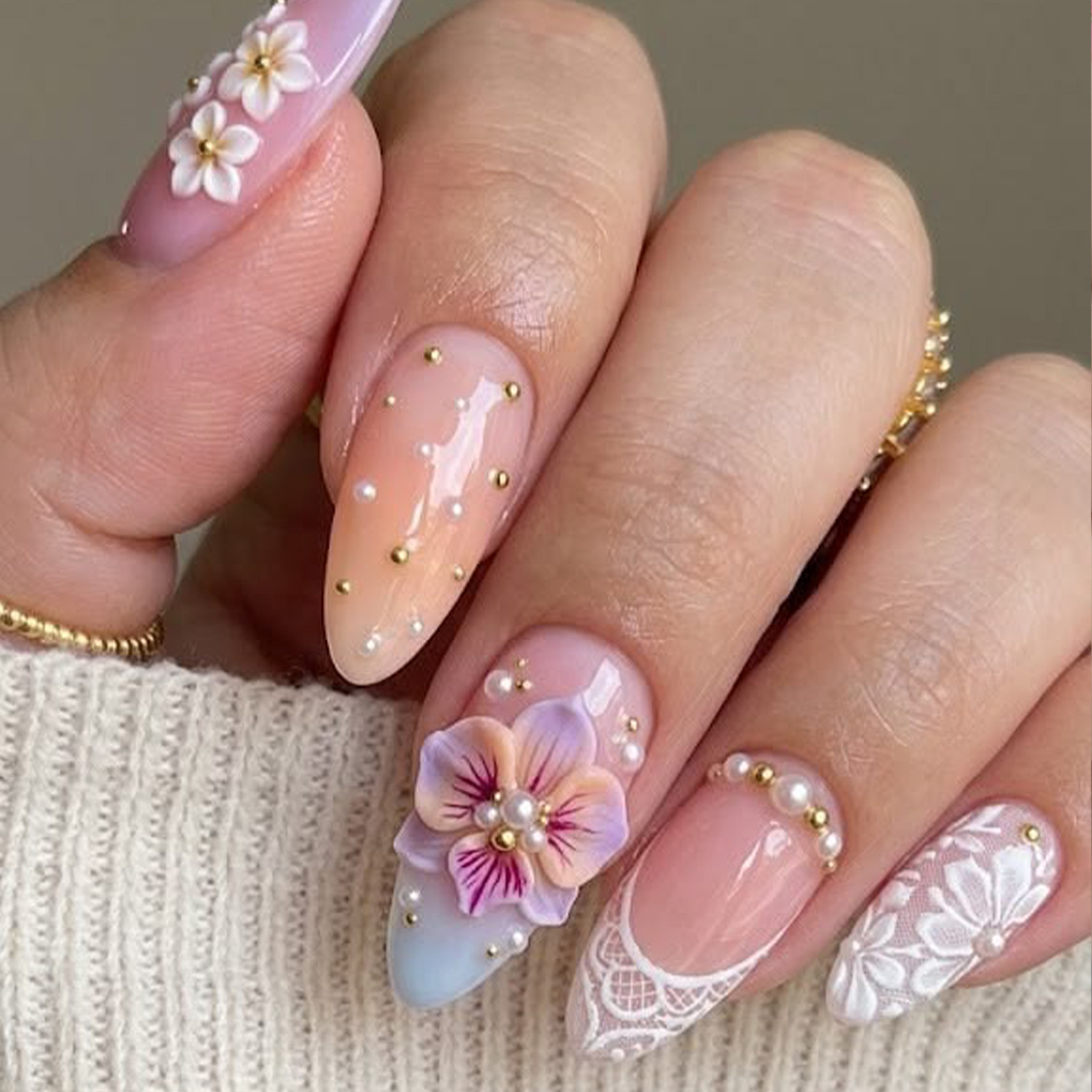 Decorating Tip Set - 24 faux ongles à presser, dégradé