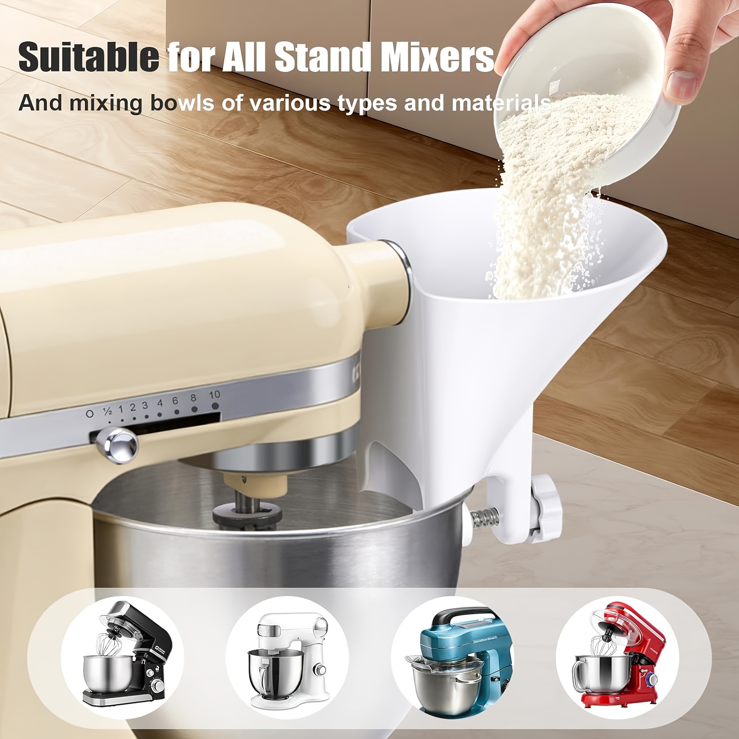 Entonnoir à farine à large ouv - Kitchen Aid Baking Mixer avis et prix