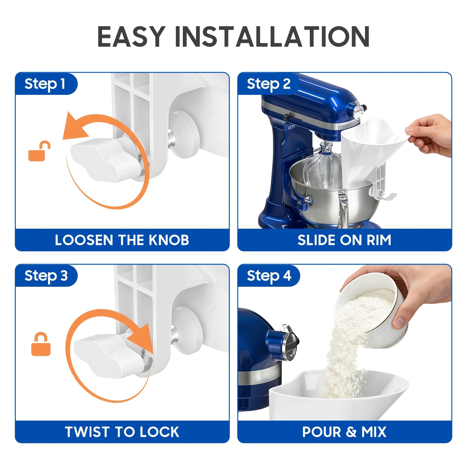 Entonnoir à farine à large ouv - Kitchen Aid Baking Mixer avis et prix