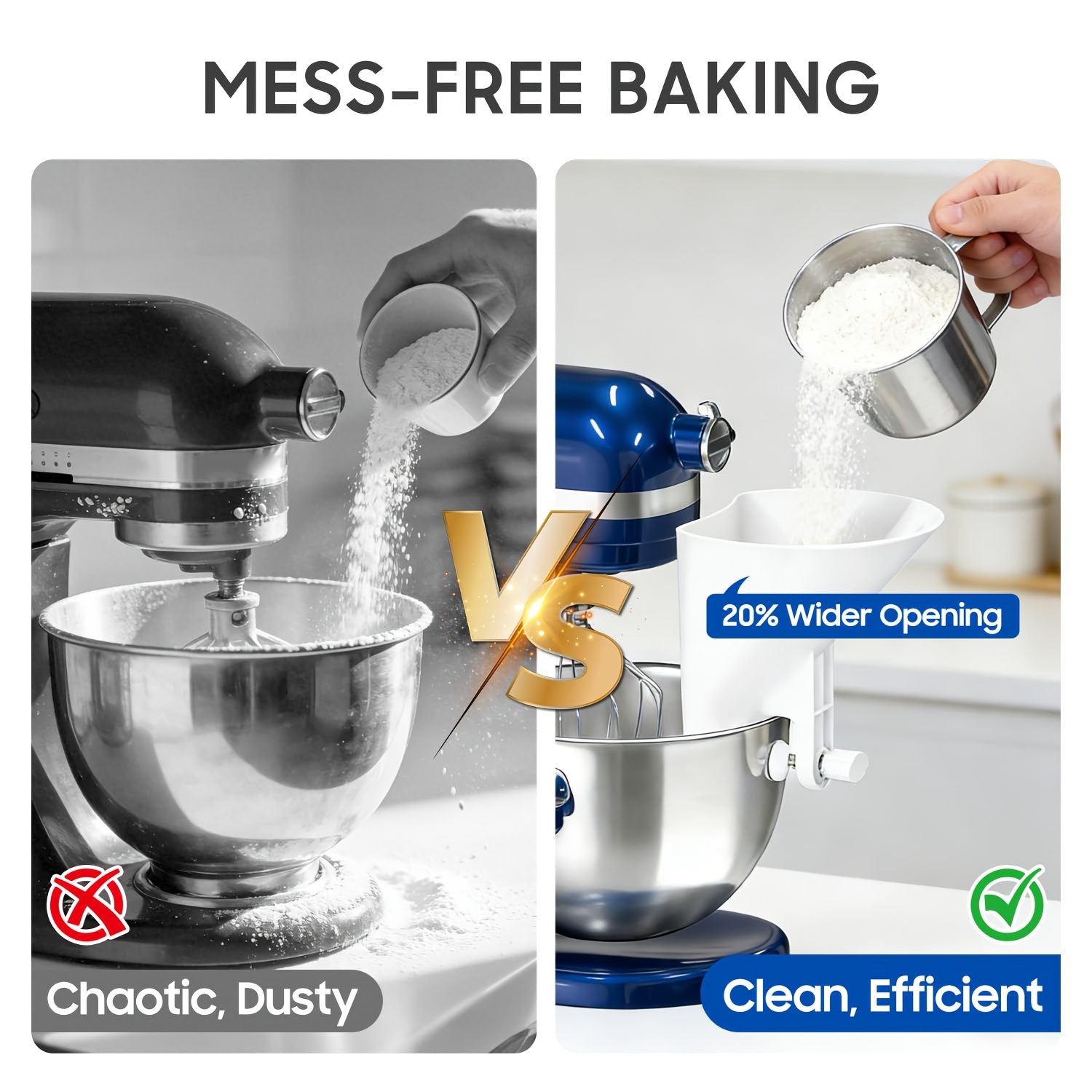 Entonnoir à farine à large ouv - Kitchen Aid Baking Mixer avis et prix