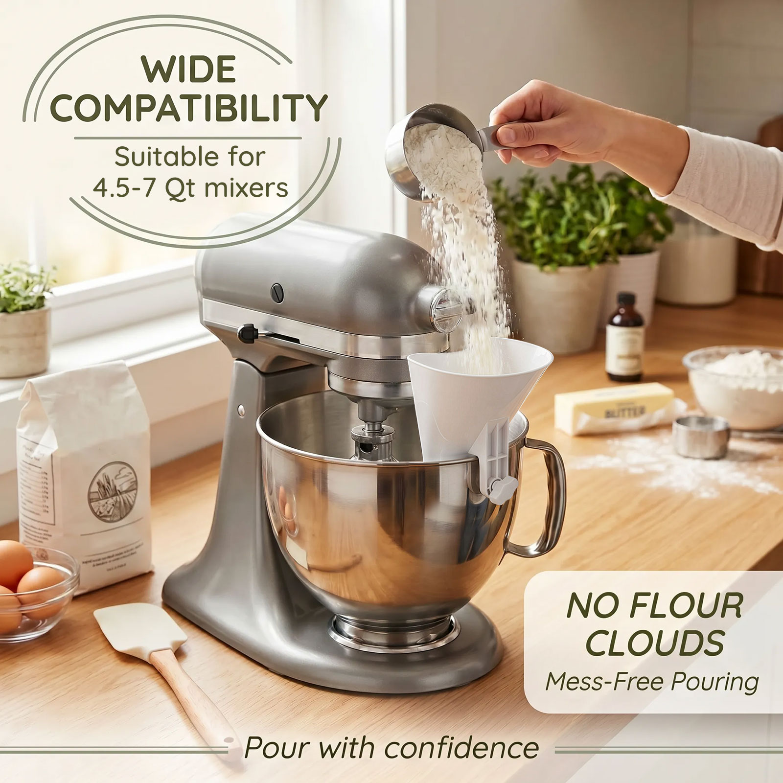 Entonnoir à farine anti-dévers - Kitchen Aid Baking Mixer avis et prix