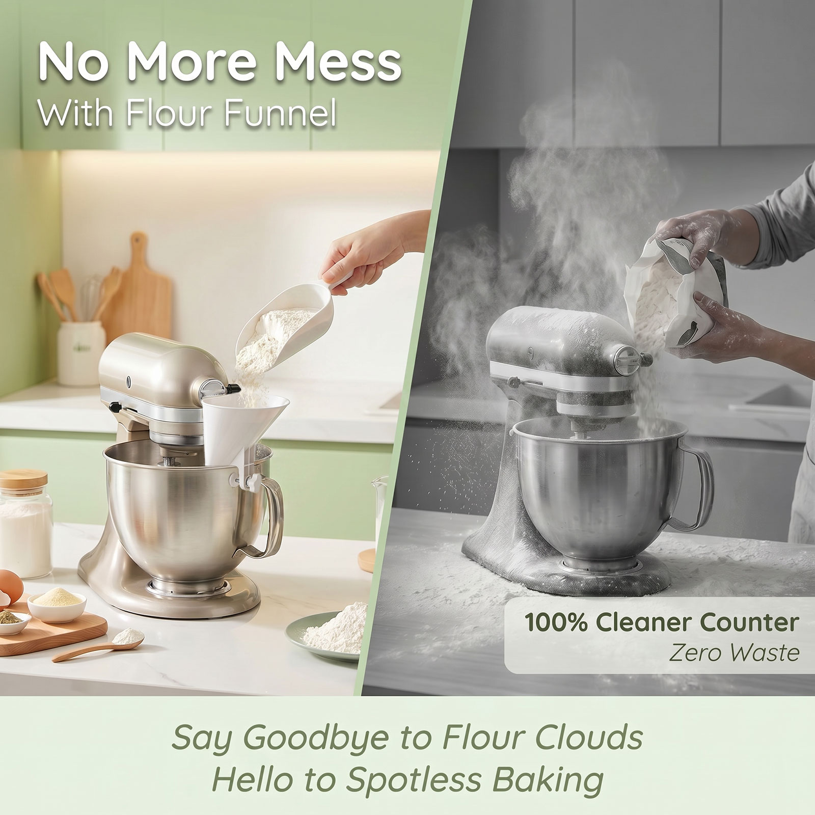 Entonnoir à farine anti-dévers - Kitchen Aid Baking Mixer avis et prix