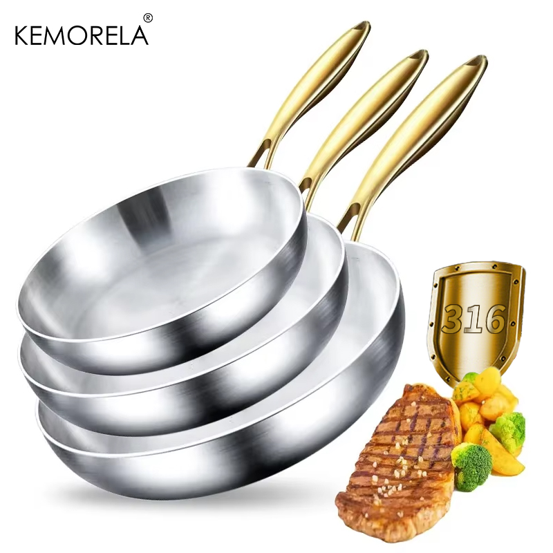 Poêle à frire avec manche doré - Kitchen Baking Pan Set avis et prix